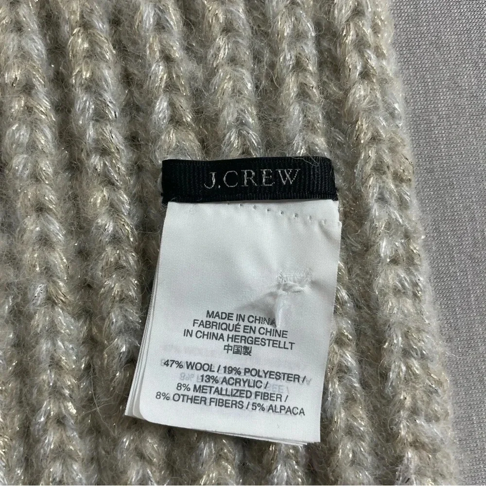 J Crew Wool Alpaca Blend Knit Tassle Scarf